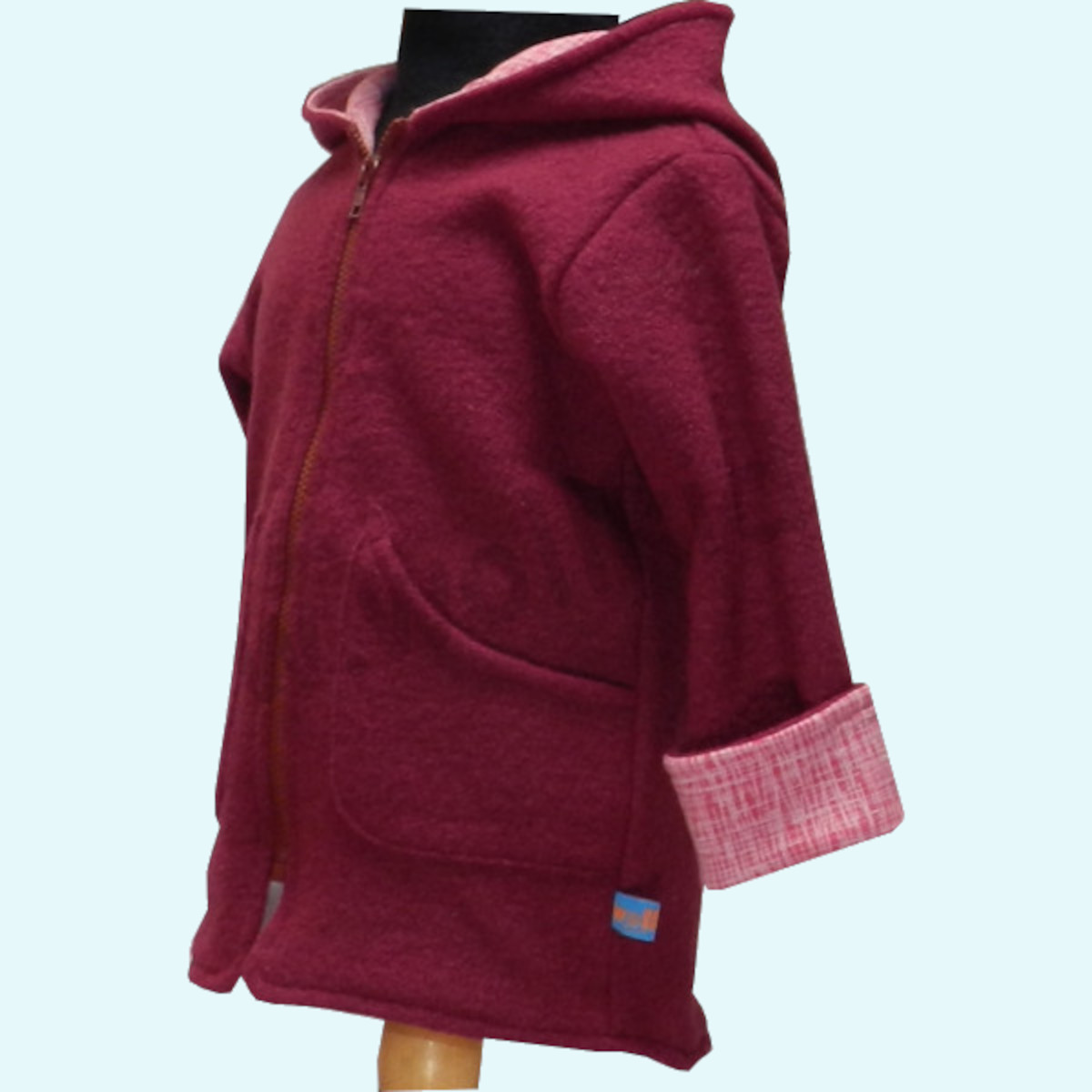 SALE: Beere - Pinselstrich - Walkjacke mit süßem Baumwollfutter