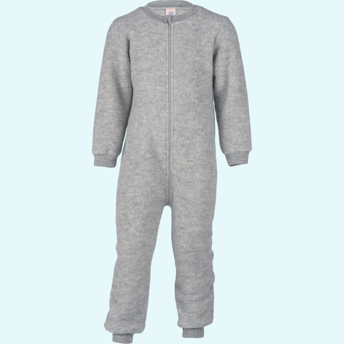 Baby Kinder Overall mit Reißverschluss Wollfleece grau IVN BEST