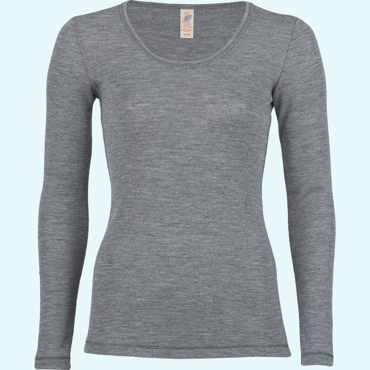 Damen Shirt langarm Schurwolle farbig IVN BEST