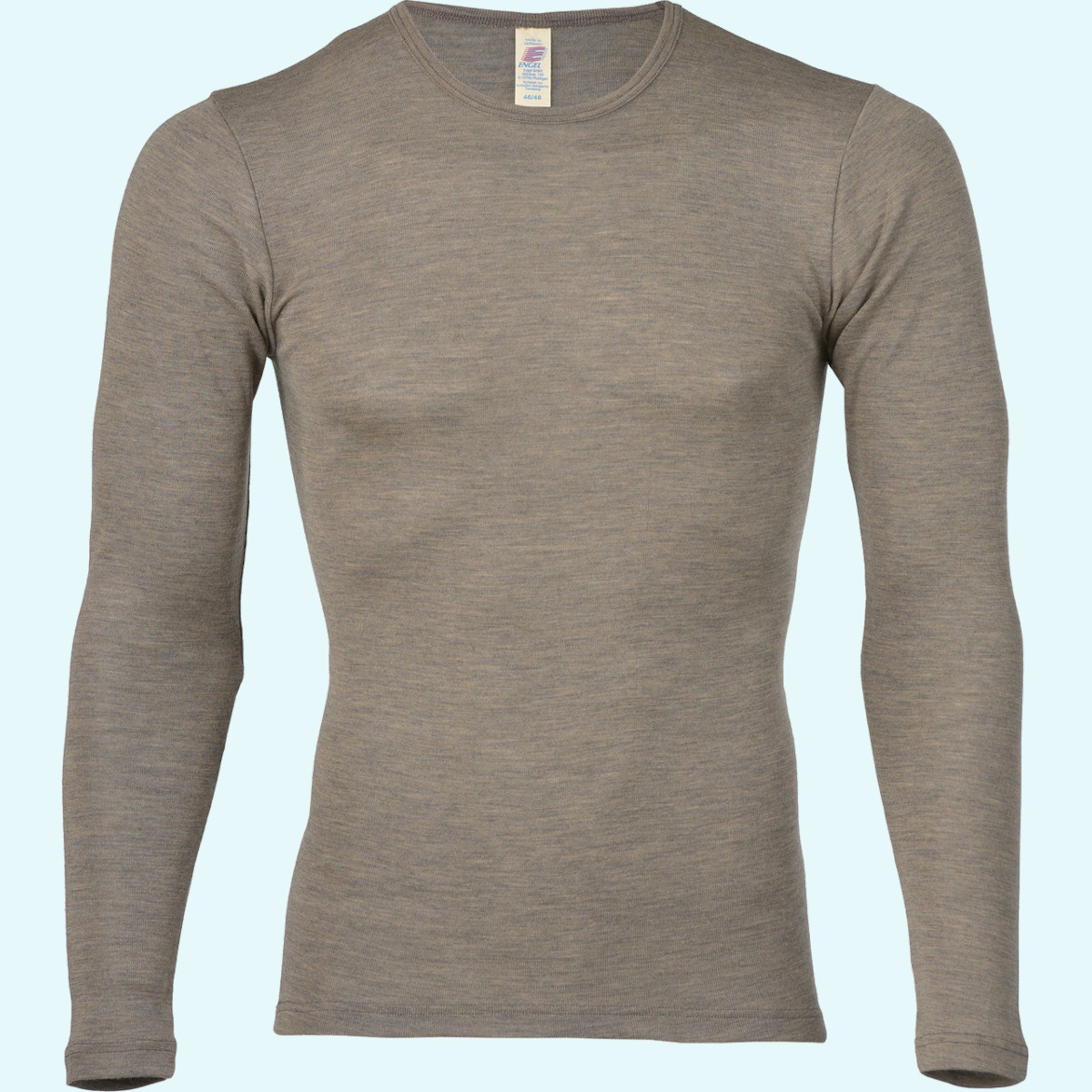 Herren Shirt langarm Wolle Seide GOTS