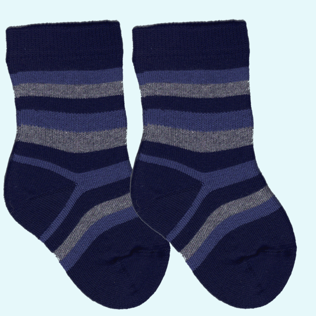 Richtig dicke warme Baumwoll-Socke - Vollfrottee - Socke - blau aus BIO Baumwolle