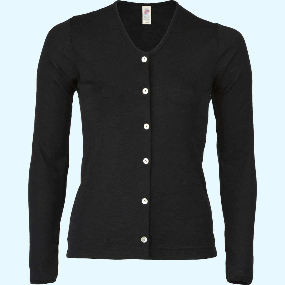 Damen Cardigan Wolle Seide farbig uni GOTS