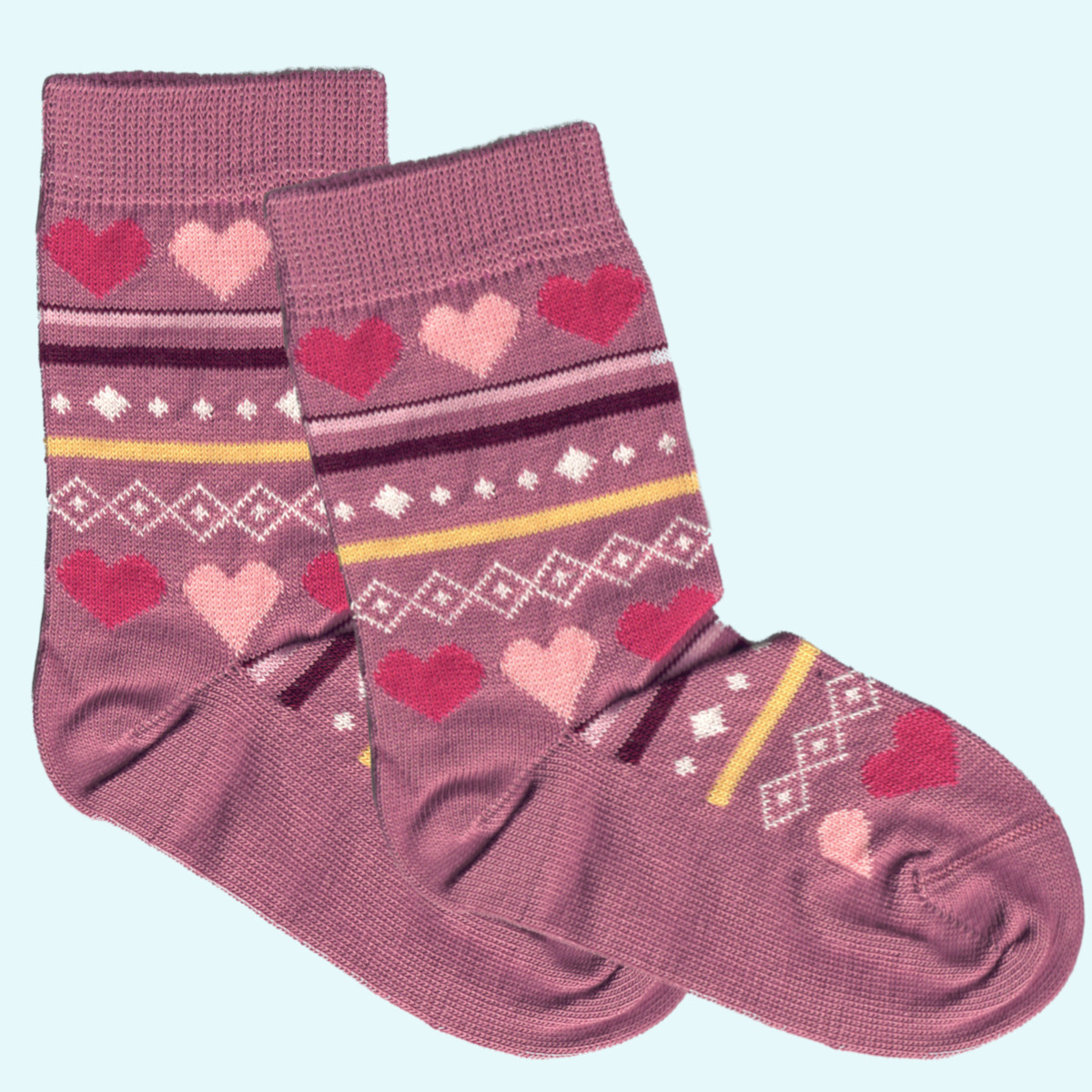 Ganz süße Socken mit 💗 Herzen - Mädchentraum aus reiner BIO Baumwolle