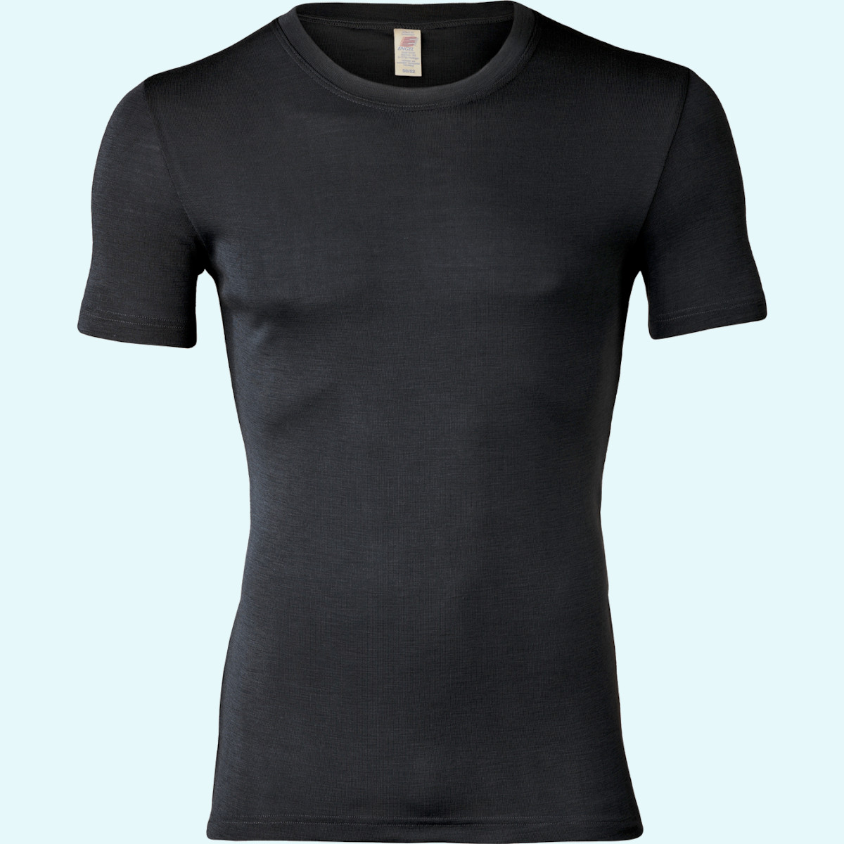 Herren Shirt kurzarm Wolle Seide farbig uni GOTS