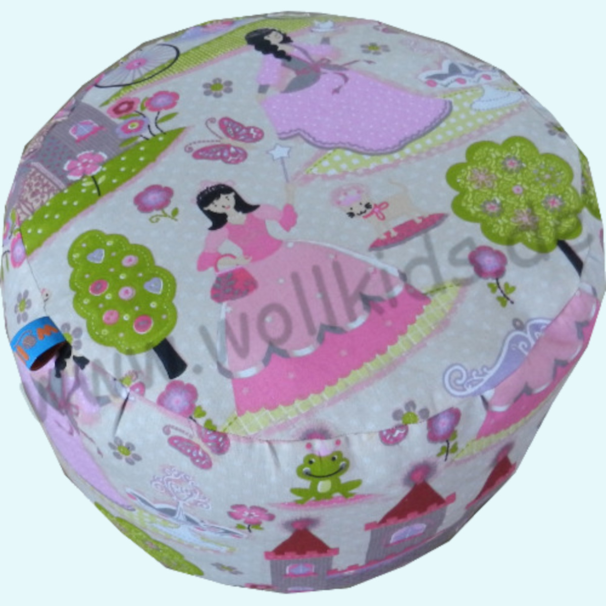 Wollkids Sitzkissen Bodenkissen Pouf Prinzessin - Kinderzimmer - Meditationskissen