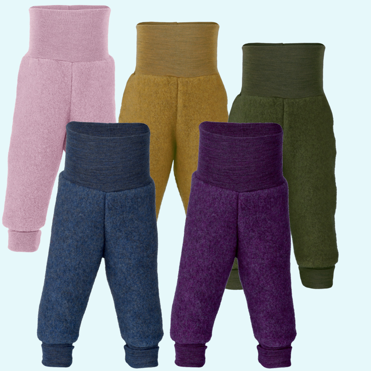 Baby Nabelbundhose Wollfleece farbig uni IVN BEST