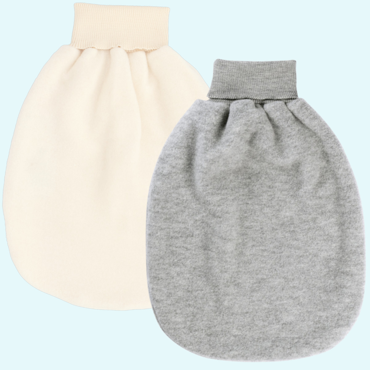 Baby Strampelsack Wollfleece natur grau IVN BEST