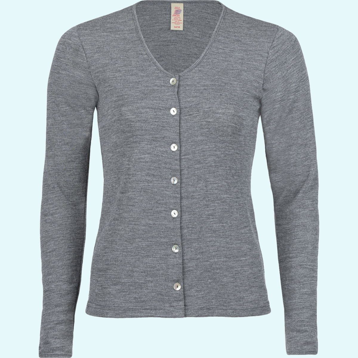 Damen Cardigan Schurwolle farbig uni GOTS