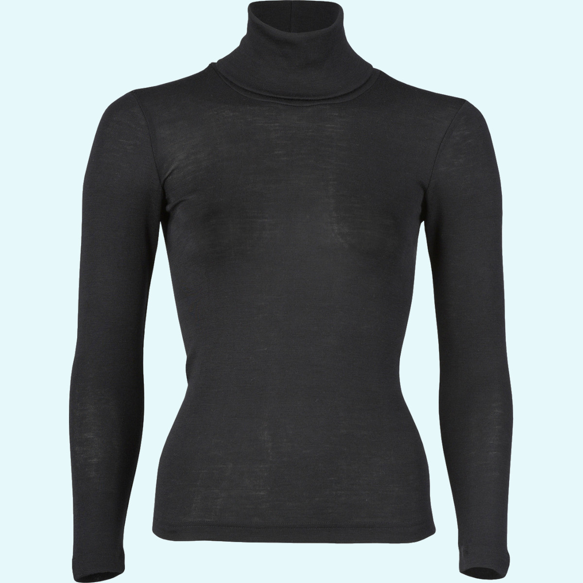 Damen Rollkragen Pullover Wolle Seide GOTS